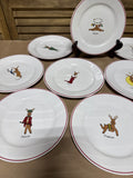 (A) Rainbow Mountain Christmas Reindeer Plates