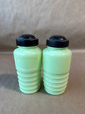 Pair Of Ribbed Jadeite Uranium GLOWS (A9)