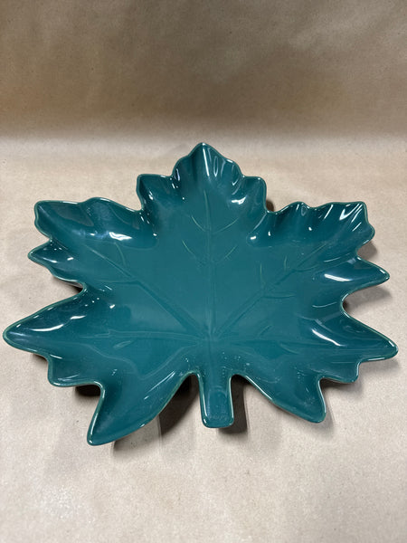 (A) Green Ceramic Leaf Tray