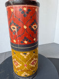Bohemian Hand Painted XL Vintage Wooden Candle Holder (A)
