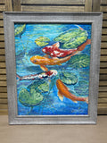 Original Koi Painting by Local Artist Ginger Olansen; Signed