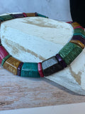 Jewel Tone Celluloid Panel Vintage Collar Necklace