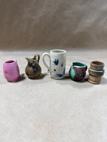 Lot Of 5 Miniature Pottery Pitchers And Cups