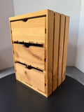 Rustic Wooden 3-Drawer Crate Storage Unit (B)