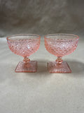 Set Of 2 Anchor Hocking Pink Depression Glass Sherbert Goblets