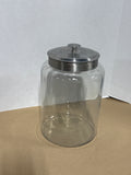 Large Clear Glass Apothecary Jar With Brushed Nickel Lid // 2 Available // PRICED INDIVIDUALLY