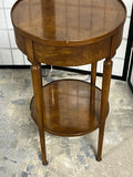 Baker Petite Round Accent Table with Drawer; Optional Casters