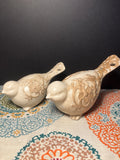 Ceramic Birds with Embossed Flowers