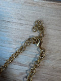Cream Enamel Gold Tone Quatrefoil Statement Necklace