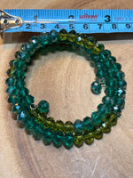 Green & Yellow Beaded Wrap Bracelet