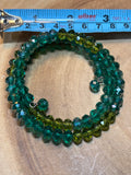 Green & Yellow Beaded Wrap Bracelet
