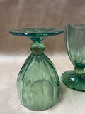 Short Villeroy & Boch Green Crystal “My Garden Green” Goblet - Pair // 3 Pairs Available// PRICED INDIVIDUALLY