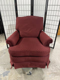 Jessica Charles Swivel Chair, Burgundy/Maroon Fabric