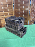 Dark Brown Tone Woven Baskets, Set of 2