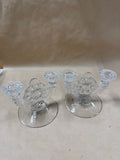 Pair Of Westmoreland Thousand Eye Glass Candle Stick Holders
