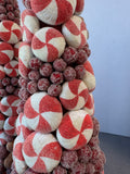 Pair of Gingerbread & Frosted Berry Resin Topiaries