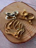 Trio of Gold Tone Vintage Animal Brooches