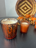 Autumn Basket with Candles & Faux Pumpkins