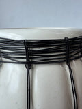 Wireframe Designed Off White Pottery Planter (2 AVAILABLE—PRICED INDIVIDUALLY AT $20 EACH)