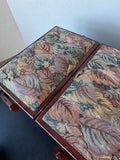 Dark Stained Wooden & Woven Vintage Sewing Basket
