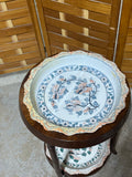 Vintage Two Tier stand with Maitland Smith Ltd. Ceramic Bowls ***Read Description***