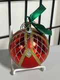 Waterford Vintage Holiday Heirlooms Frosted Glass Ball Ornament Y