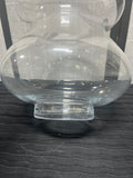 Clear Glass Hourglass Shaped Vase