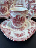 (H) 16-Piece Johnson Bros. Old Britain Castles Pink China Set