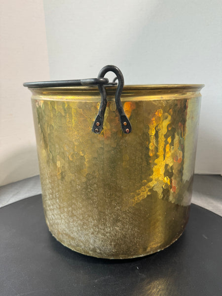 Holland Made Vintage Large Hammered Brass Bucket