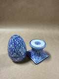 Blue And White Egg On Pedestal Salt And Pepper Shaker