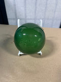 Transparent Emerald Green Hand Blown Glass Ornament, 4" diameter (A), 3 Available, PRICED INDIVIDUALLY