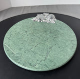 Large Arthur Court Style Green Marble Cheese Board with Fruit Motif
