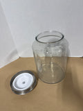 Large Clear Glass Apothecary Jar With Brushed Nickel Lid // 2 Available // PRICED INDIVIDUALLY
