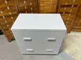 White Particle Board 2 Drawer File Cabinet ***HEAVY ITEM***READ DETAILS ON PICK UP POLICY***