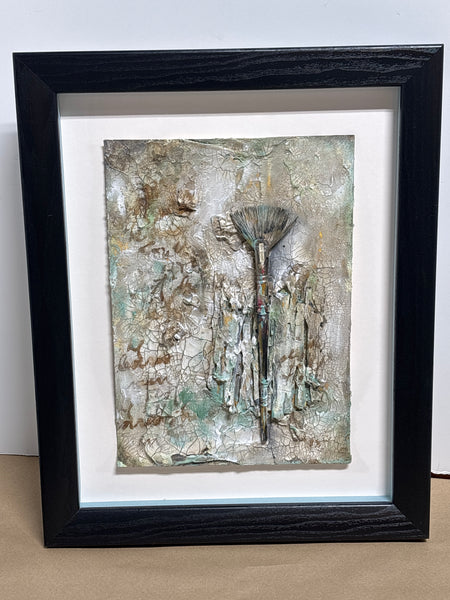 (B) Mixed Media Art in Shadow Box Frame ; Signed Donna