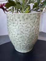 Faux Dogwoods & Columbine in Green Ceramic Planter
