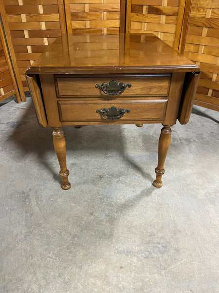 Pennsylvania House Two Drawer Drop Leaf End Table