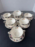 18-Piece Grindley Marlborough England Strathcona Cream Soup Bowls & Saucers Set