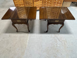 Harden Pair of Drop Leaf End Tables with Protective Glass