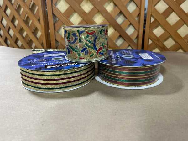K- Christmas Ribbon Lot, 3 rolls