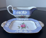 Spode England Maritime Rose Bone China Gravy Boat with Underplate (D)