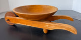 Primitive Style Woodcroftery Wooden Wheelbarrow Decorative Bowl
