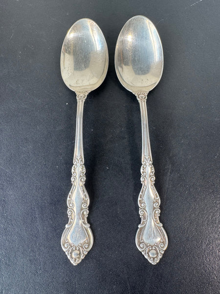 2-Piece Engraved Sterling Silver Serving Spoons