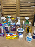 Lot of Household Cleaners - THESE ARE PREOWNED. MOST ARE 1/2 FULL TO FULL (F)