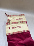 Grandma And Grandpa Velvet Christmas Stocking Pair