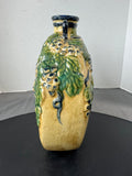 Italian Grapevine Vintage Pottery Wine Flask