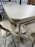 Cream Colored Folding Card Table with (4) Folding Chairs