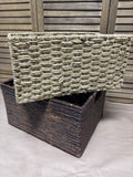 Pair of Storage Baskets with Wire Frames