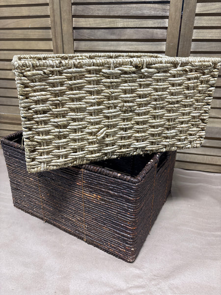 Pair of Storage Baskets with Wire Frames