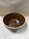 (A) Large Brown Stoneware Mixing Bowl